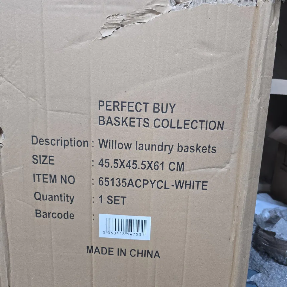 WILLOW LAUNDRY BASKETS – 3-PIECE SET, WHITE