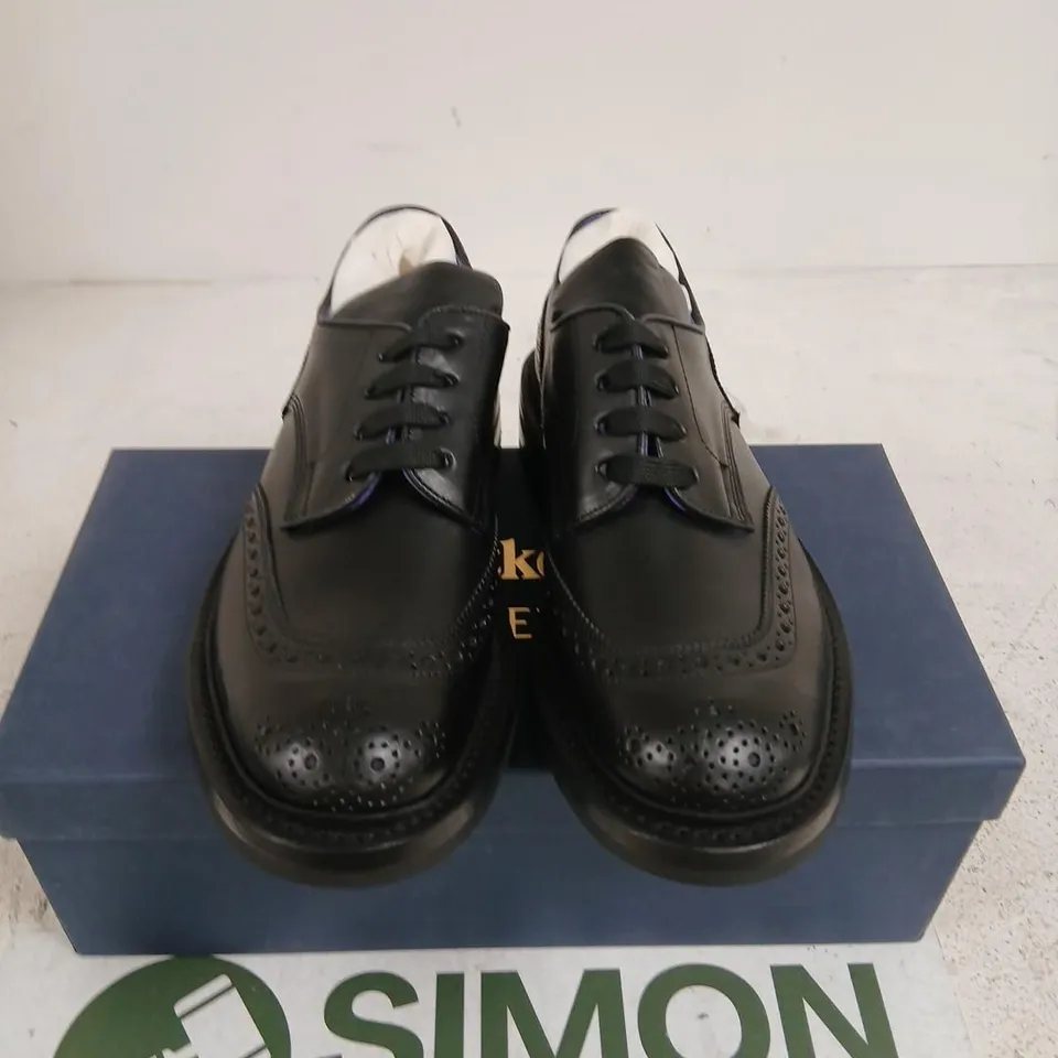 TRICKER'S BURBERRY DERBY SHOES – BLACK LEATHER, RUBBER SOLE, UK 7