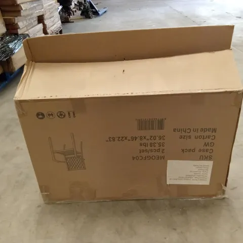 BOXED SET OF 2 METAL OUTDOOR GARDEN DINING CHAIRS