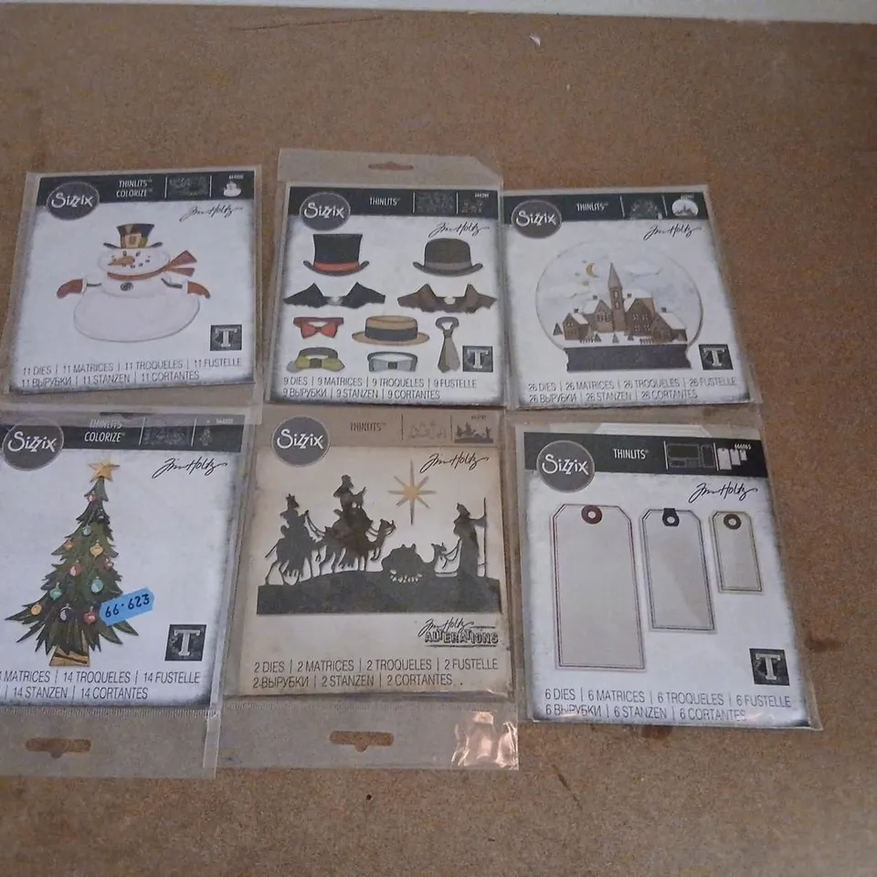 SIZZIX THINLITS COLORIZE DIE-CUT CARD MAKING SETS – 6 PACK