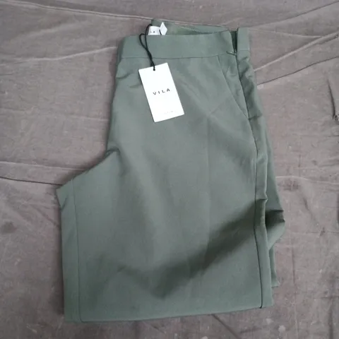 VILA WOMEN'S 7/8 PANT – DUCK GREEN, EU 38 (VICARRIE LOWNY RW 7/8 PANT)