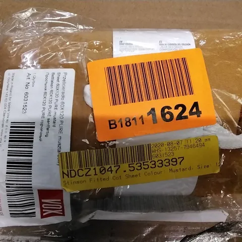 STINSON FITTED COT SHEET COLOUR MUSTARD SIZE 12