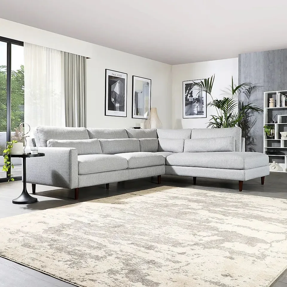 BOXED PALERMO L SHAPED CORNER SOFA RHF LIGHT GREY FABRIC ( BOX 1 OF 2 ONLY)