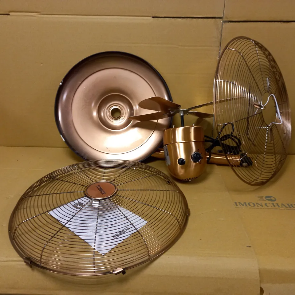 TOWER COPPER METAL PEDESTAL FAN 