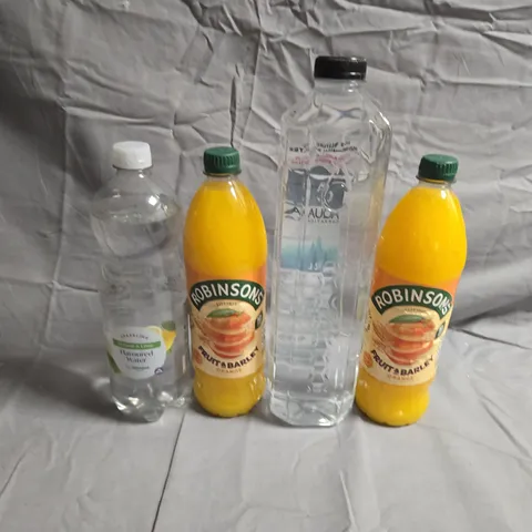 APPROXIMATELY 5 ASSORTED FOOD &DRINK ITEMS TO INCLUDE - MINERAL WATER, FLAVOURED WATER AND ROBINSONS JUICE - COLLECTION ONLY