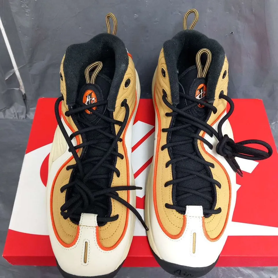 BOXED NIKE AIR PENNY II WHEAT GOLD/SAFETY ORANGE-BLACK SIZE 9