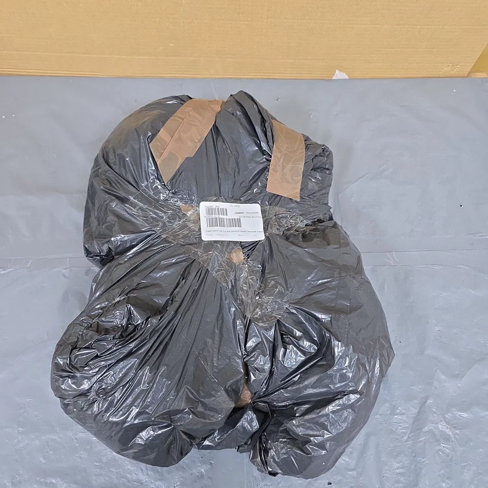 COZEE HOME FAUX FUR AND VELVETSOFT HEATED THROW WITH 9 HEAT SETTINGS CHARCOAL