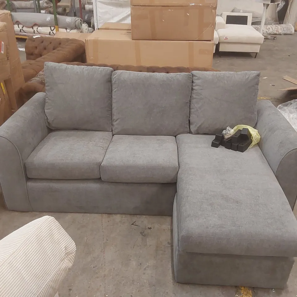 QUALITY DESIGNER FABRIC UPHOLSTERED GREY SOFA