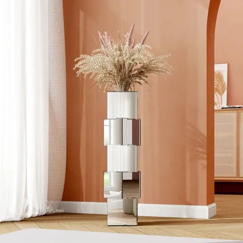 BOXED 70.5CM HANDMADE FLOOR GLASS VASE (1 BOX)