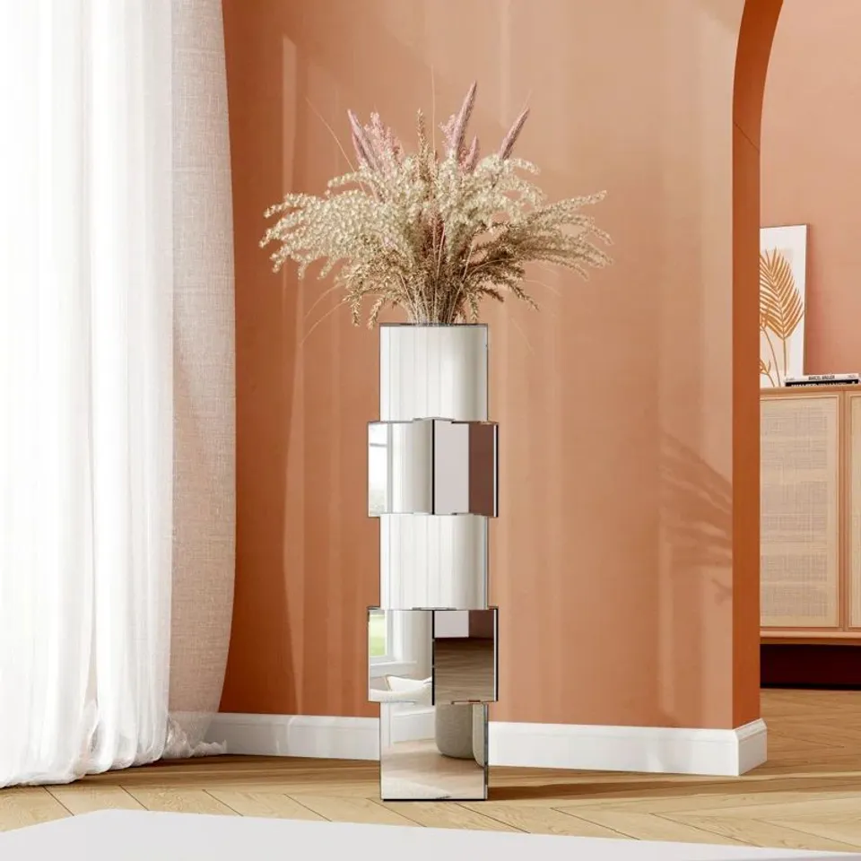 BOXED 70.5CM HANDMADE FLOOR GLASS VASE (1 BOX)