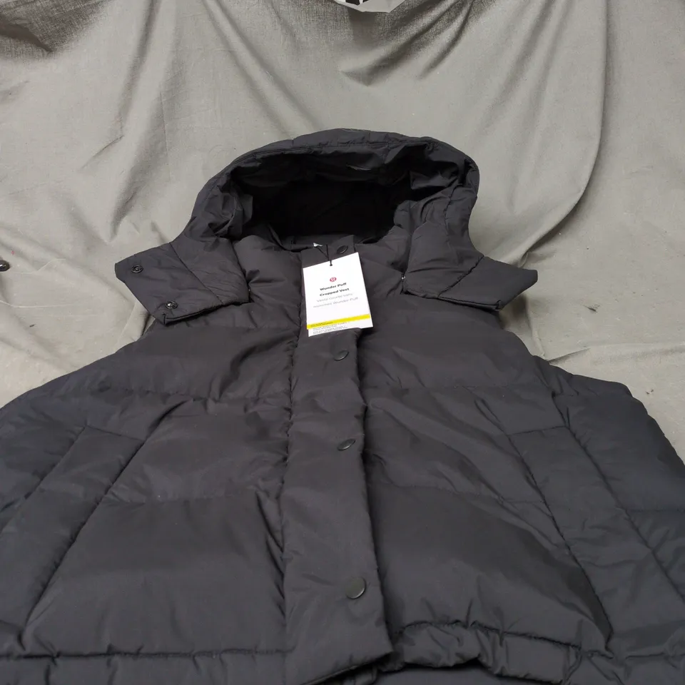 LULULEMON WUNDER PUFF CROPPED VEST BLACK SIZE 6 WITH TAGS