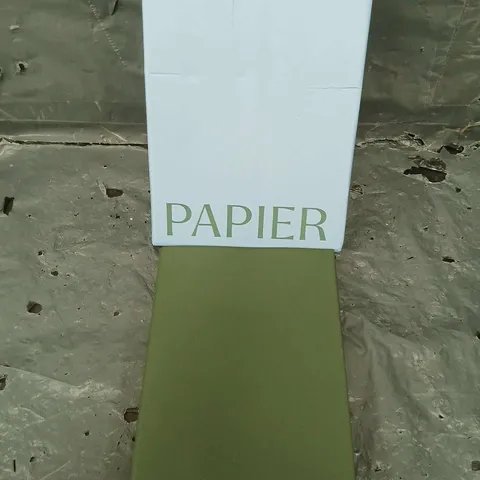 PAPIER LEATHER BACKED NOTEBOOK IN GREEN 