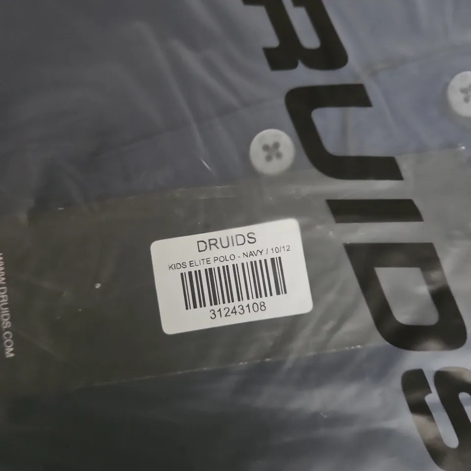 BAGGED DRUIDS KIDS ELITE POLO SHIRT – NAVY, UK 10-12