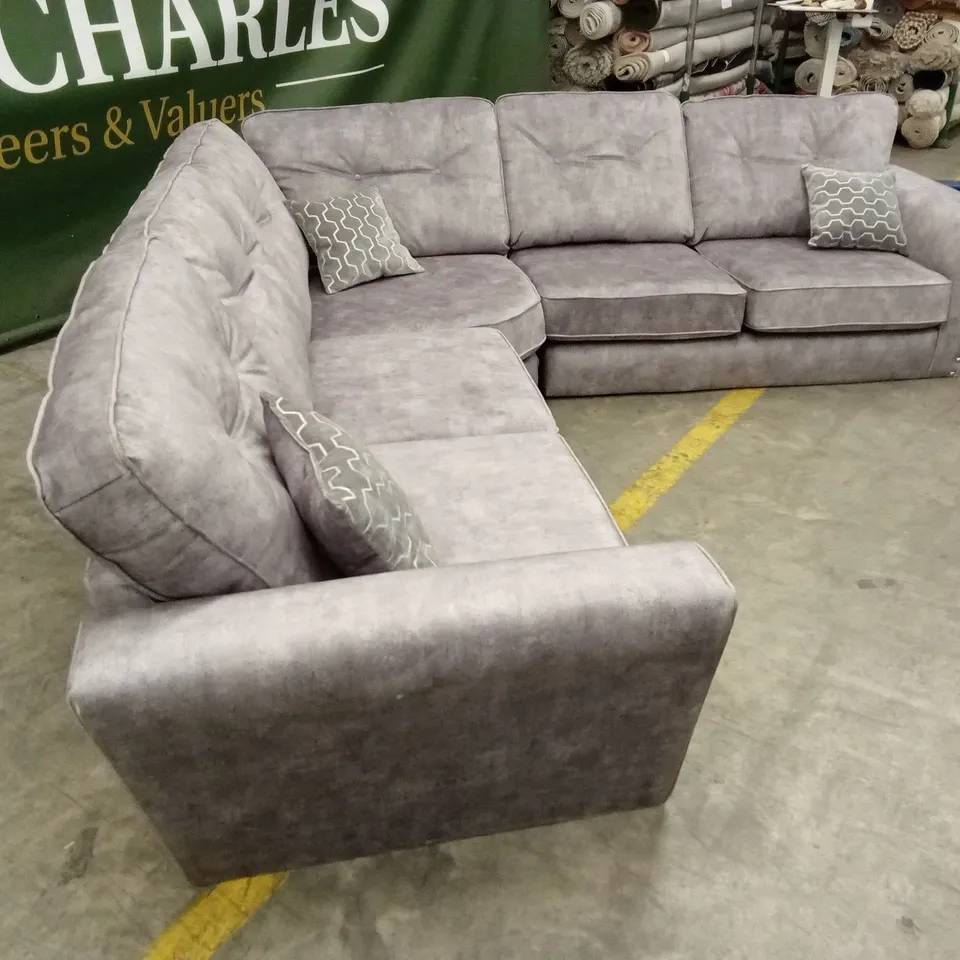 AMAYA FABRIC CORNER GROUP SOFA - GREY RRP £2199