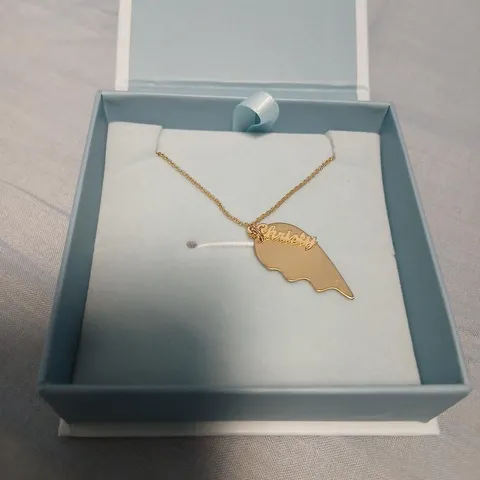 THEO GRACE WING PENDANT NECKLACE – GOLD-TONE, BOXED