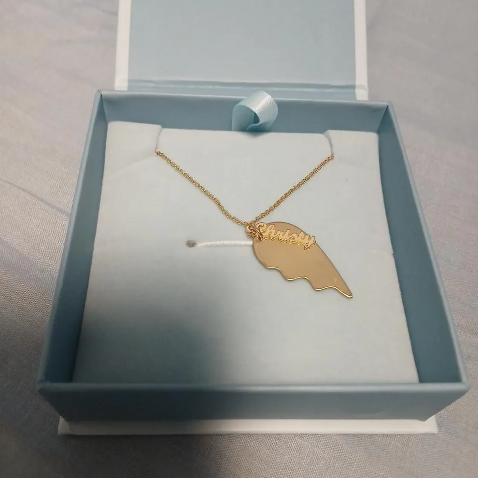 THEO GRACE WING PENDANT NECKLACE – GOLD-TONE, BOXED