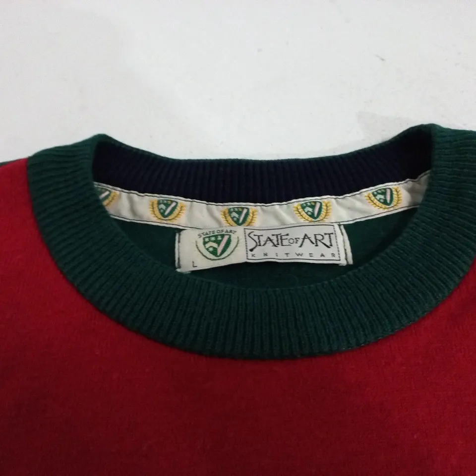 STATE OF THE ART KNITWEAR COLOUR BLOCK JUMPER - L