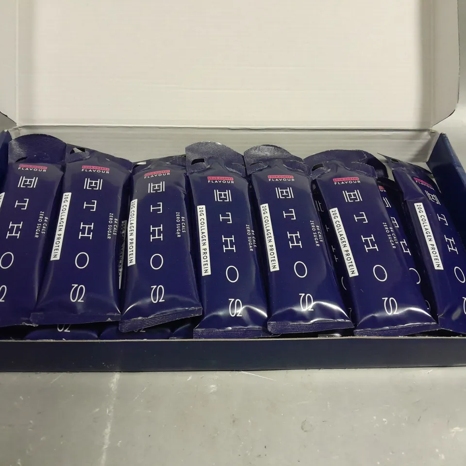 BOXED ETHOS COLLAGEN PROTEIN POUCH SHOTS - 14 X 63G - SOUR CHERRY  
