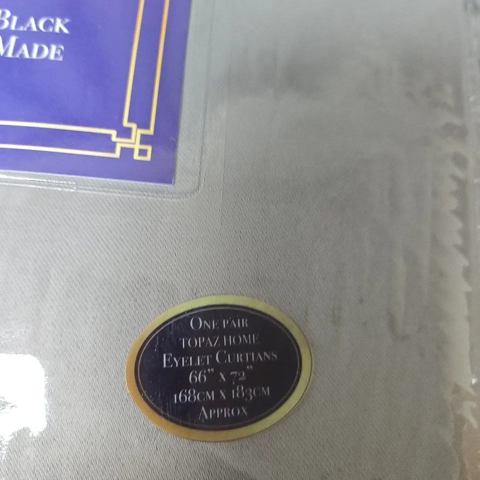 TOPAZ LUXE HOME COLLECTION BLACK OUT EYELET CURTAINS – 66 X 72 INCHES (168 X 183 CM)