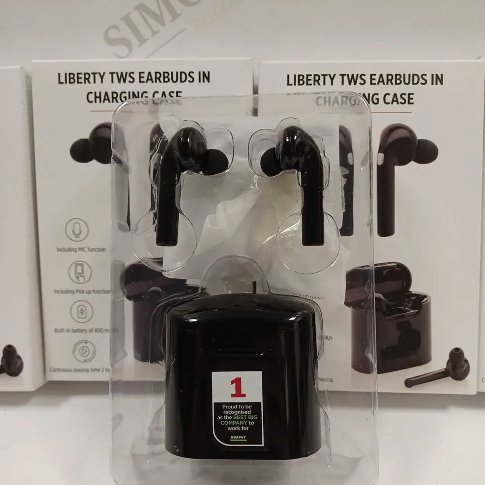 LOT TO CONTAIN 4 X SETS OF LIBERTY TWS EARBUDS IN CHARGING CASE 