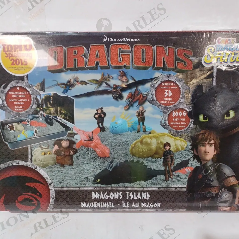 BOXED DREAMWORKS DRAGONS - DRAGON ISLAND MAGIC SAND