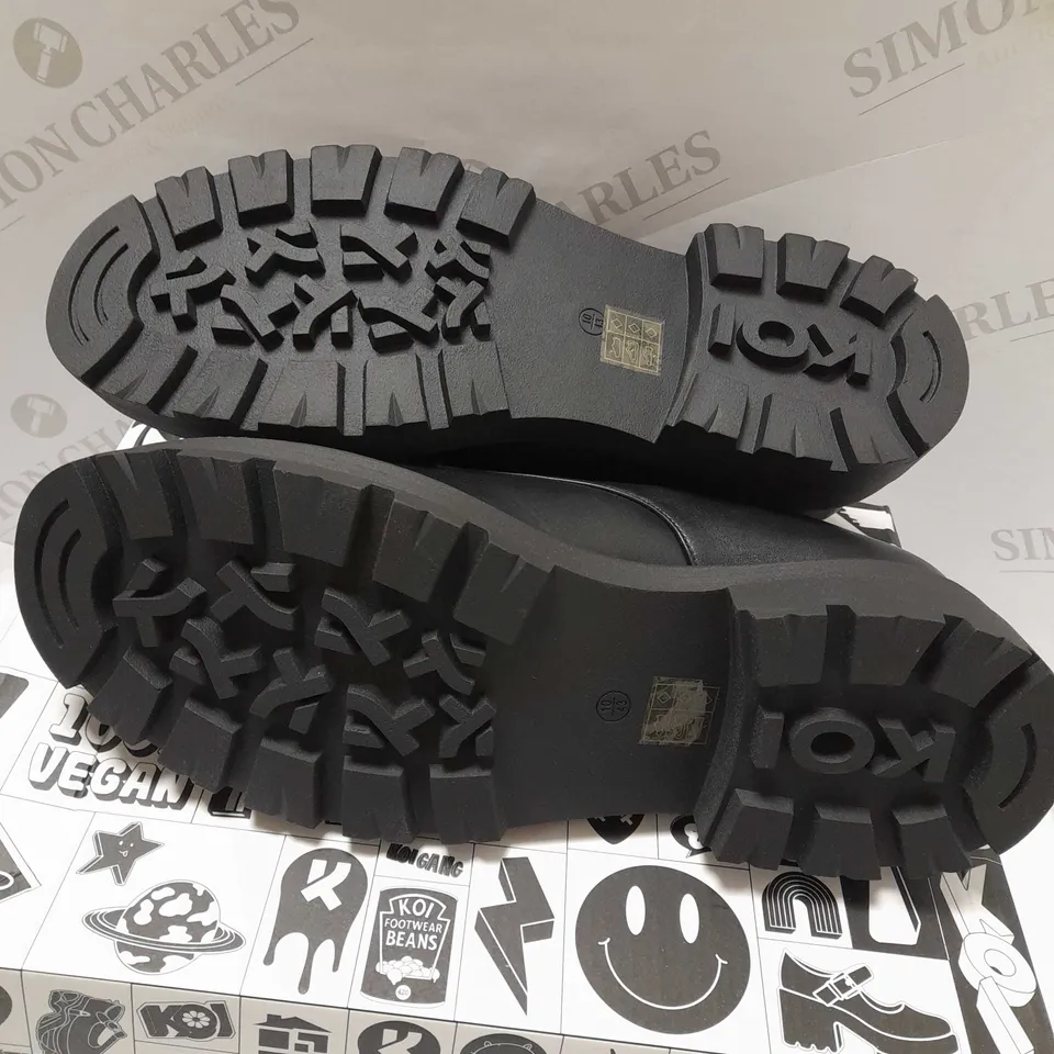 KOI FULL OF SECRETS LACE UP BLACK SHOES - SIZE 6