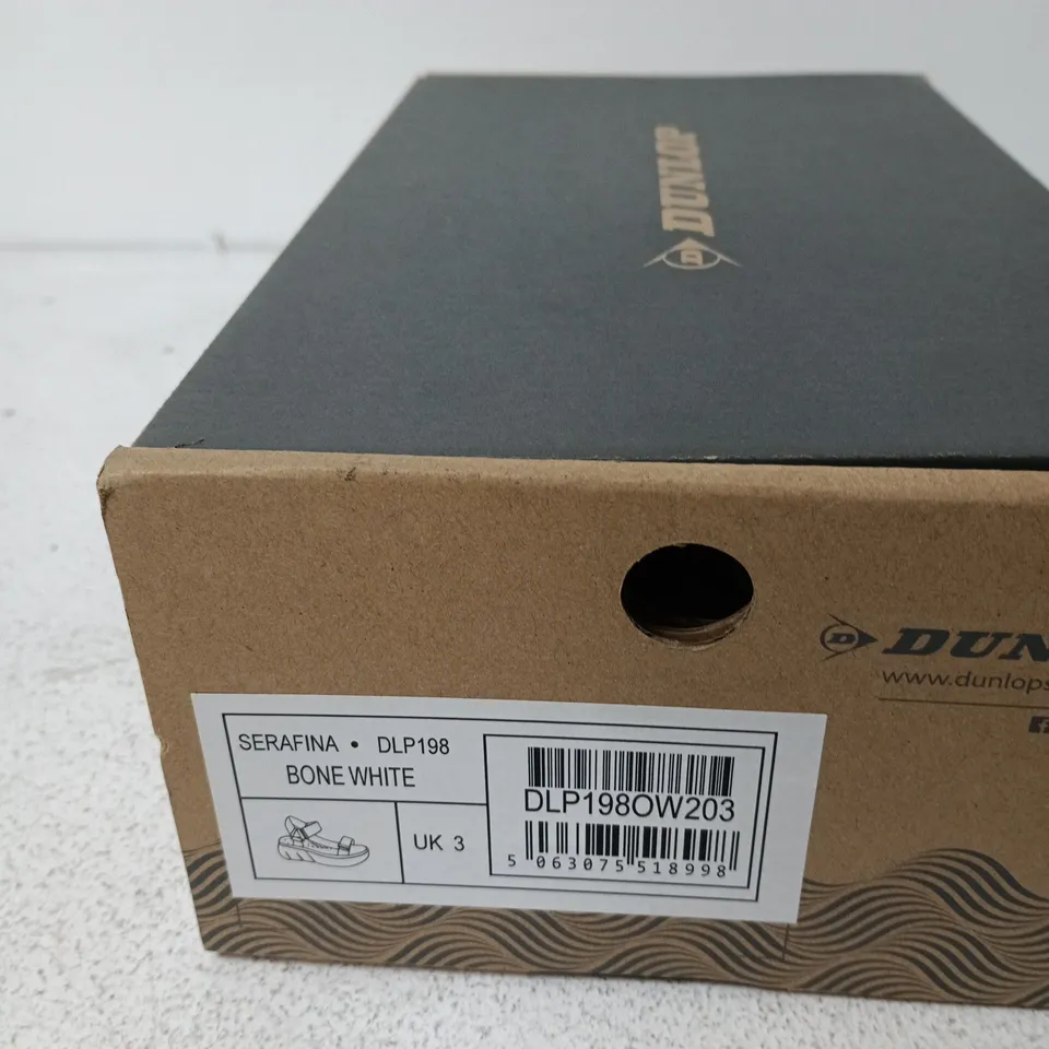 BOXED DUNLOP SERAFINA BONE WHITE SANDALS – DLP198 - UK 3