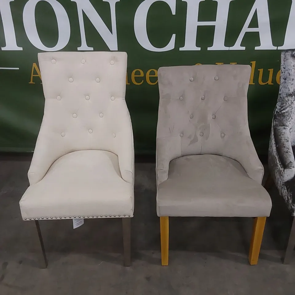 4 X ASSORTED DESIGNER DINING CHAIRS // STYLES AND MATERIALS VARY