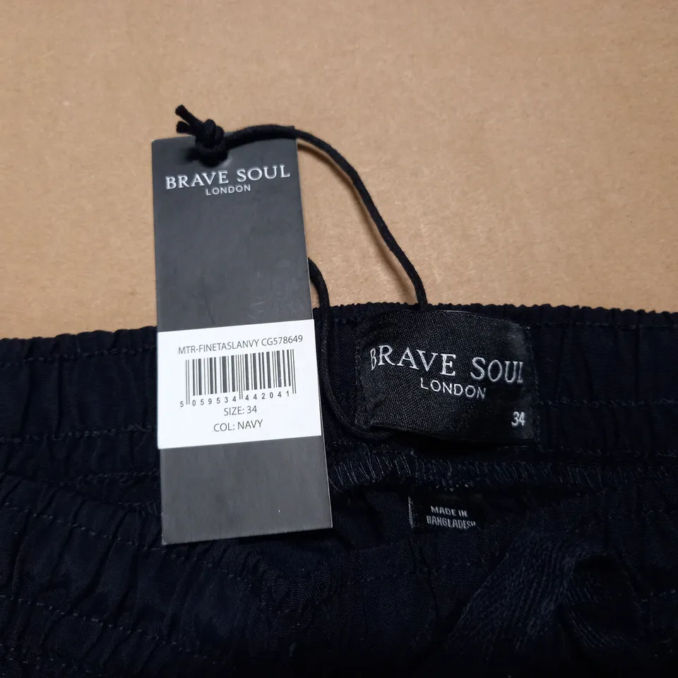 BRAVE SOUL LONDON NAVY TROUSERS - SIZE EU34