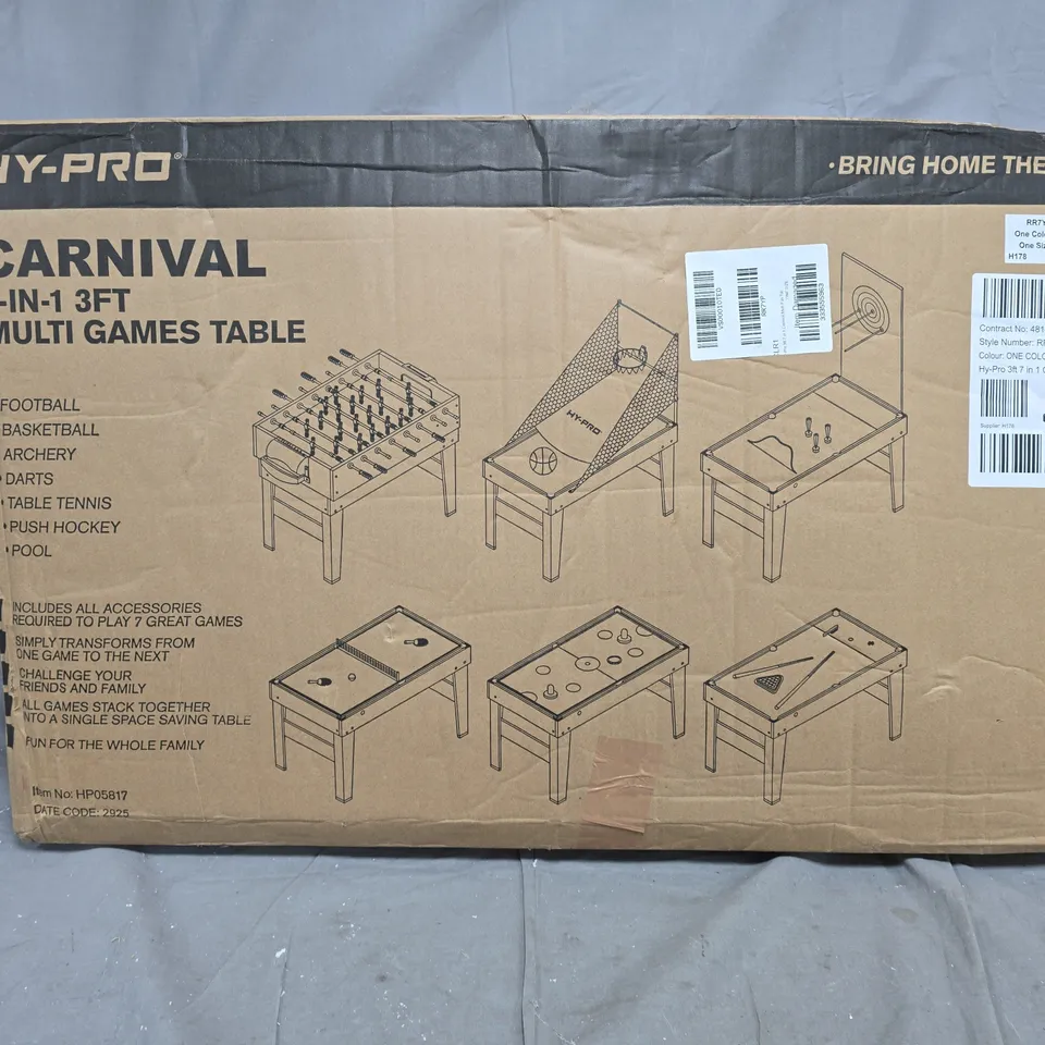 HY-PRO 3FT 7 IN 1 CARNIVAL MULTI FUN TABLE - COLLECTION ONLY