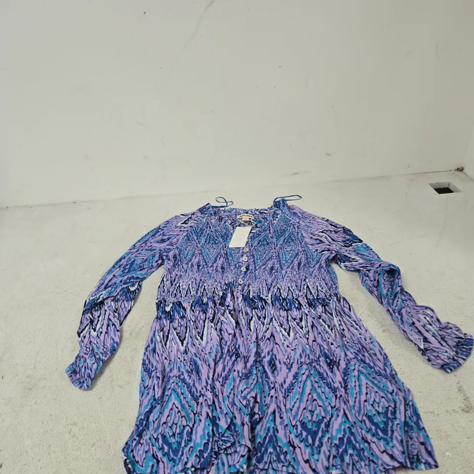 UK 12 MUDFLOWER WOMEN'S DRESS – PURPLE PRINT