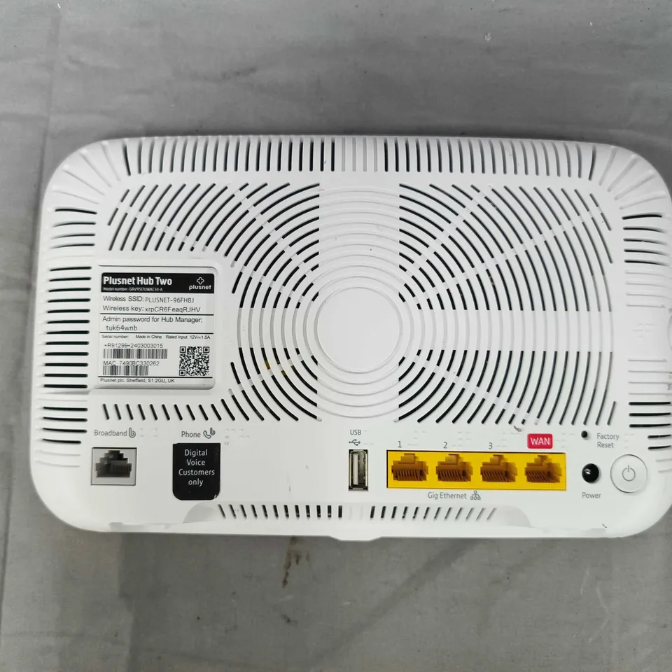 PLUSNET HUB TWO – WIRELESS ROUTER (WHITE)
