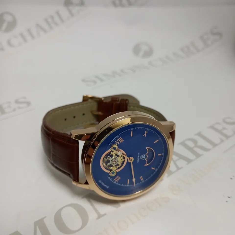 MENS RUCKSTUHL AUTOMATIC DIAL – R100 -TOURBILLION DESIGN DIAL – GLASS EXHIBITION BACK – LEATHER STRAP