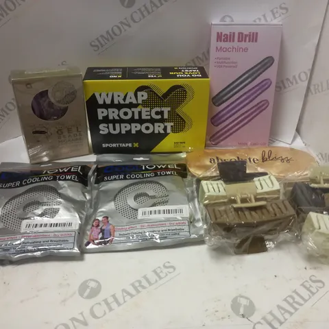 LOT OF ASSORTED ITEMS TO INCLUDE HAIR CLIPS, SLEEPING MASK AND NAIL DRILLS