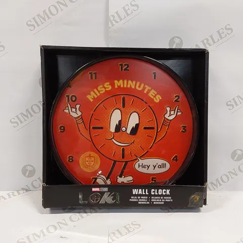 BOXED 'MISS MINUTES' WALL CLOCK (1 BOX)