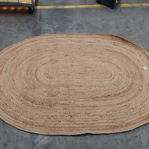 BUSCHER HANDWOVEN OVAL BEIGE RUG // 150 X 210CM