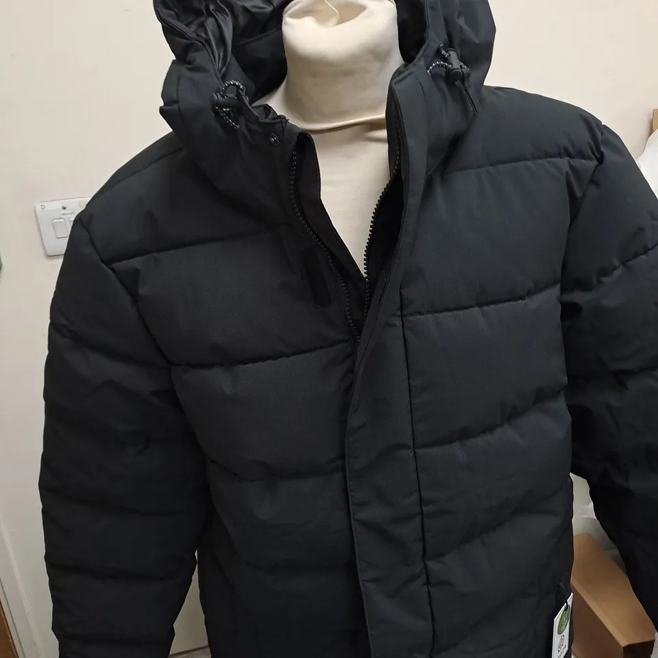 TOG24 BLACK PUFFER COAT - SIZE LARGE