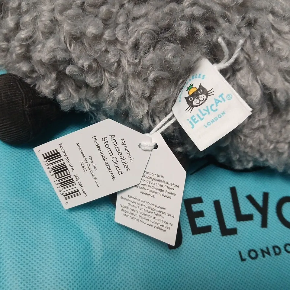 JELLYCAT AMUSEABLES STONE CLOUD PLUSH TOY – GREY