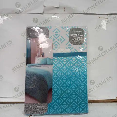 GAVEND CAVAILIA SUPER KING DUVET COVER SET IN BLUE