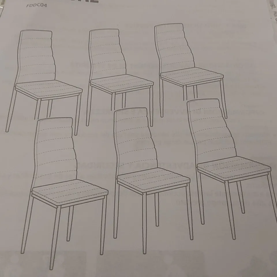 BOXED SET OF 6 DINING CHAIRS