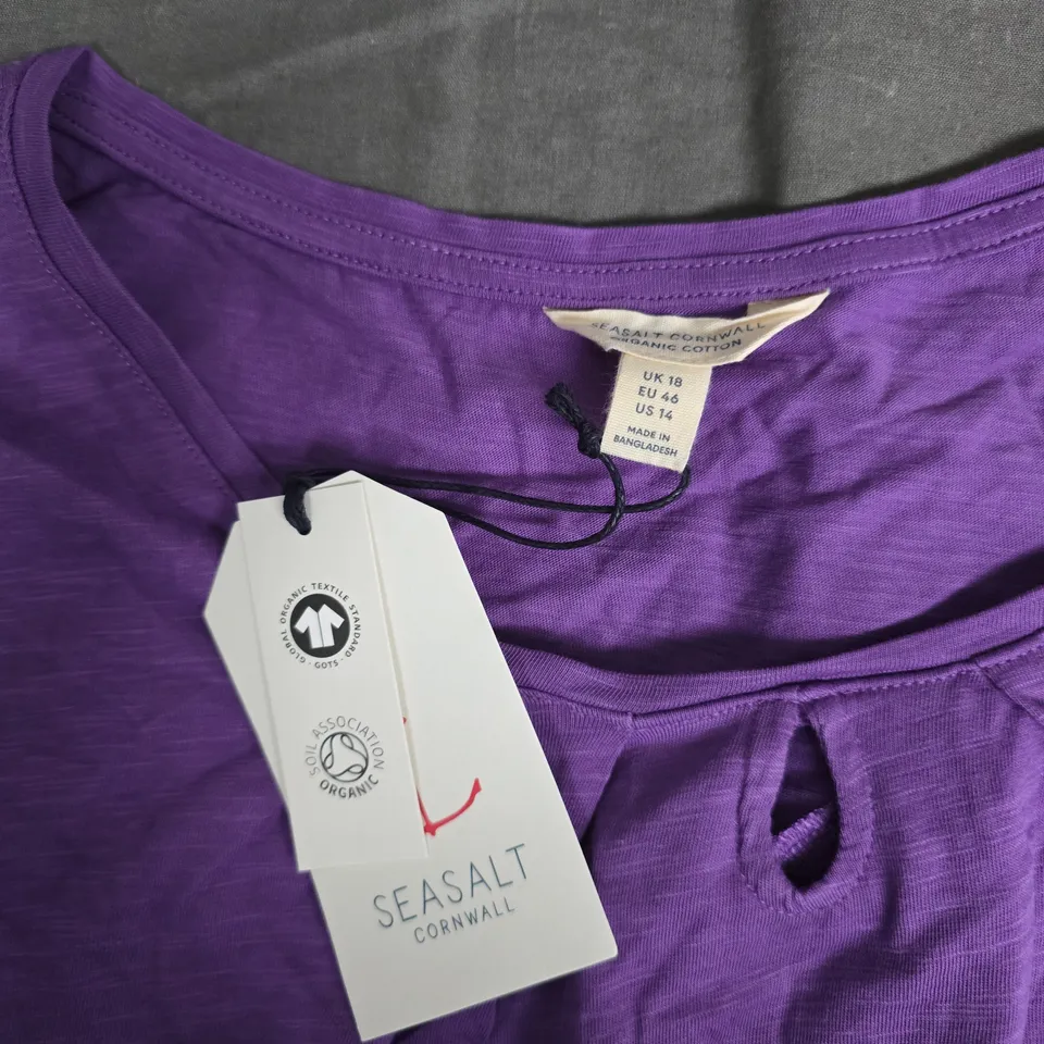 SEASALT CORNWALL APPLETREE T-SHIRT – PANSY PURPLE, UK 18 (EU 46, US 14)