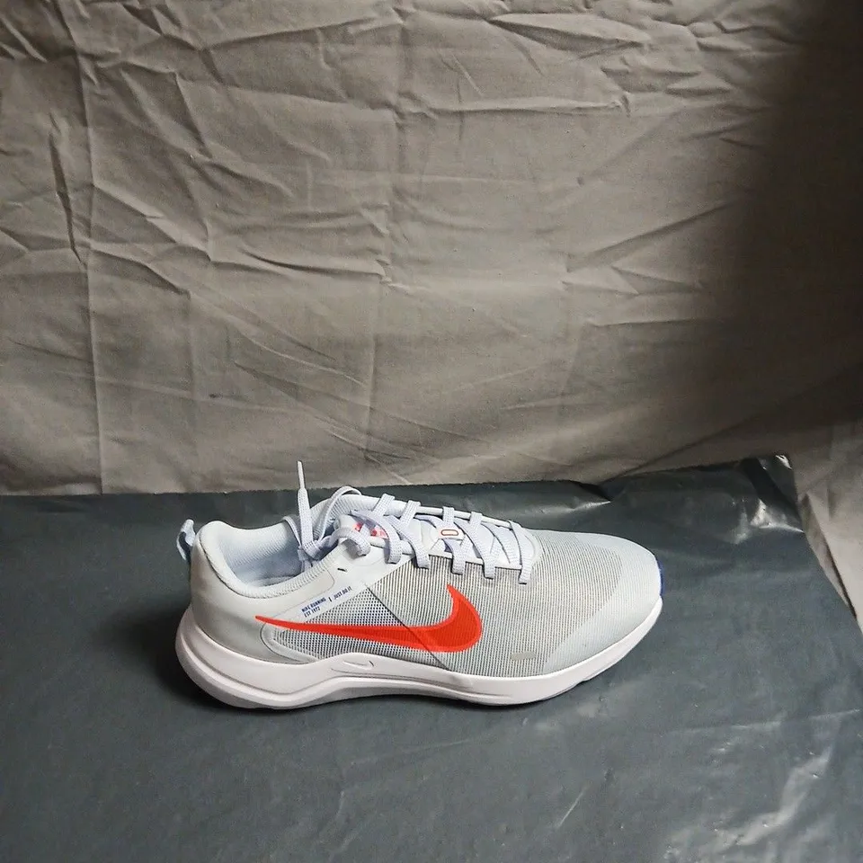 NIKE RUNNING SHOES – GREY MESH WITH ORANGE SWOOSH - UK11 