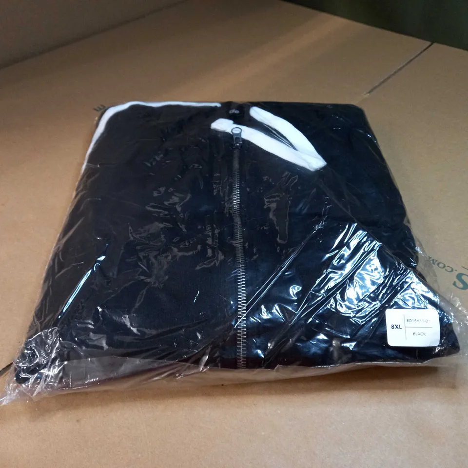 PACKAGED BIG DUDE BLACK ZIPPED THROUGH HOODIE - 8XL