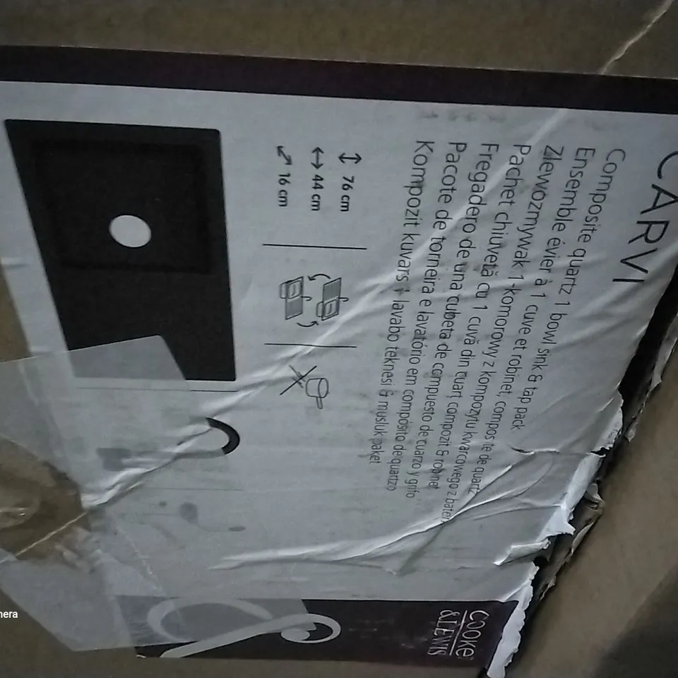 BOXED CARVI COMPOSITE QUARTZ 1 BOWL SINK AND TAP PACK