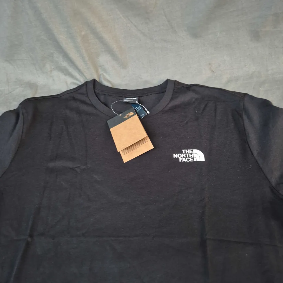THE NORTH FACE BLACK T-SHIRT WITH CHEST LOGO AND BACK PRINT - SIZE XL