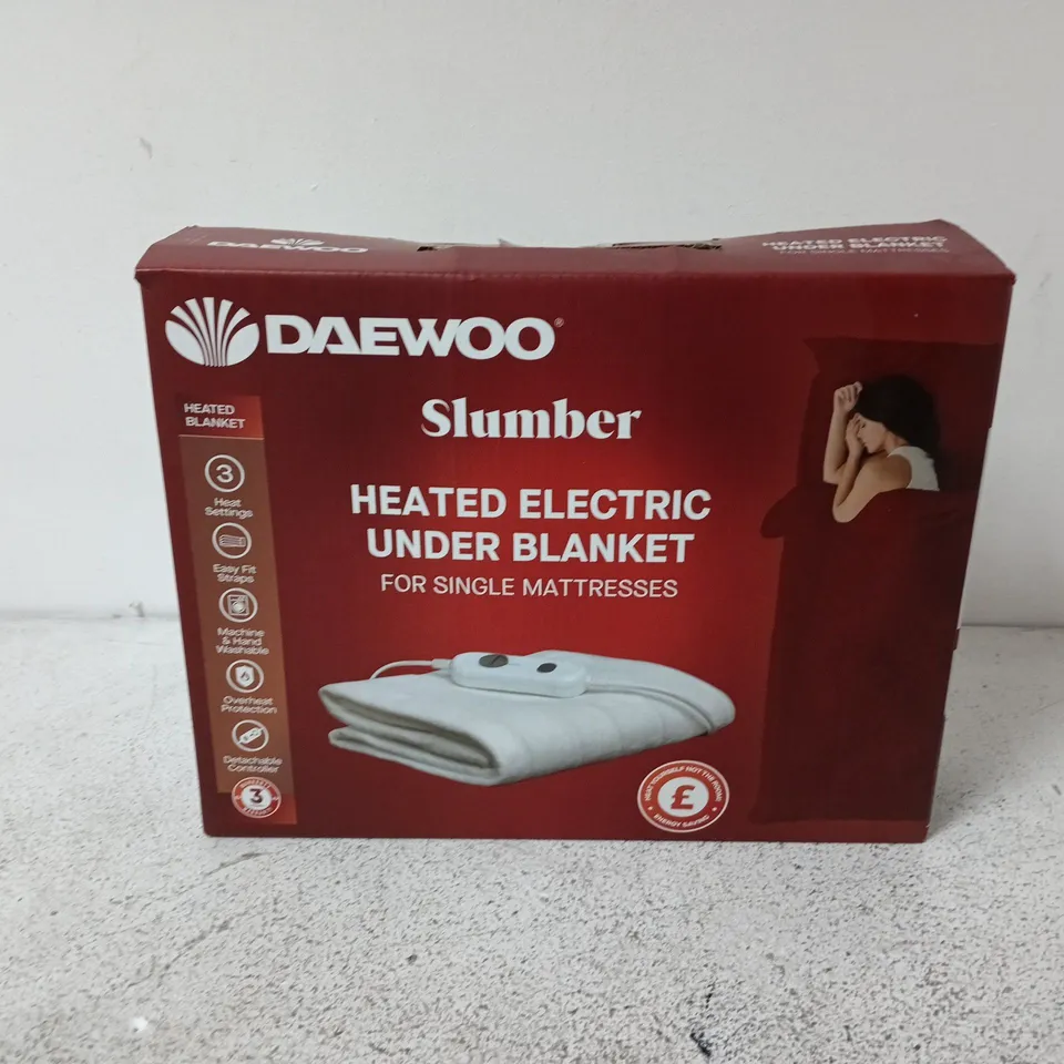 DAEWOO SLUMBER HEATED ELECTRIC UNDER BLANKET – BOXED