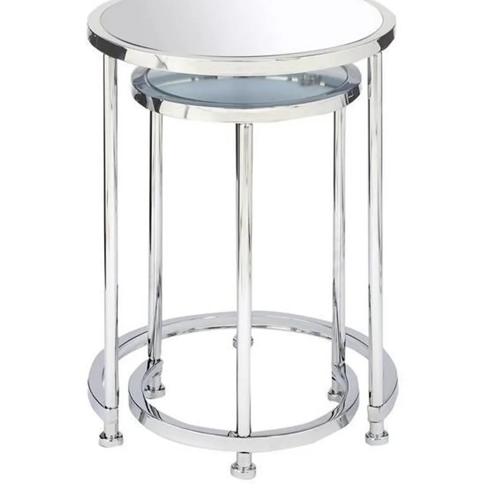 BOXED ARUBA NEST OF LAMP TABLES - CHROME RRP £129