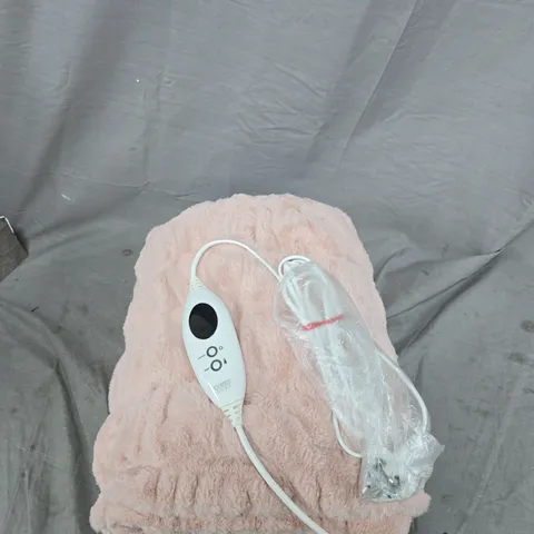 COZEE HOME LUXURY RUCHED FAUX FUR ABD VELVETSOFT HEATED THROW PINK
