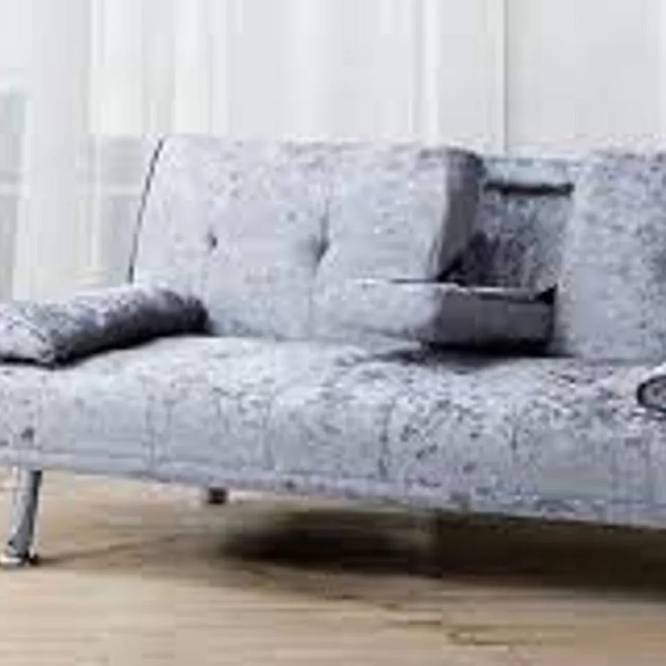 BOXED VERONA SOFABED CRUSH VELVET STEEL
