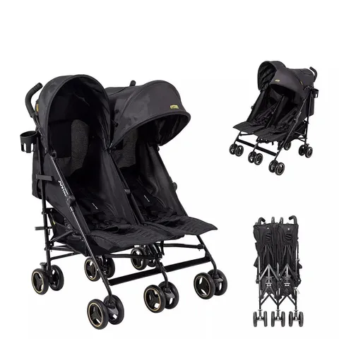 JOVIKIDS EZRA TWIN STROLLER - SHADOW BLACK - COLLECTION ONLY 